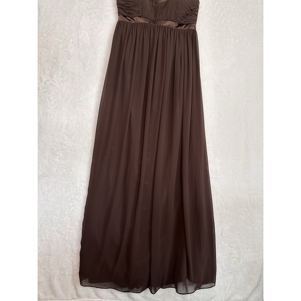 Bari Jay Dress Womans Size 8 Gown  Formal Brown‎ High Waist Halter Flowy EUC - Picture 2 of 16